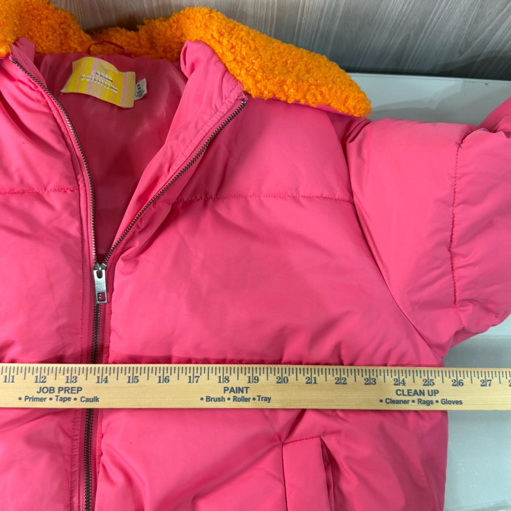 Urban Outfitters Women’s Duckie Faux Shearling Collar Puffer Jacket Size M Pink - Picture 7 of 8